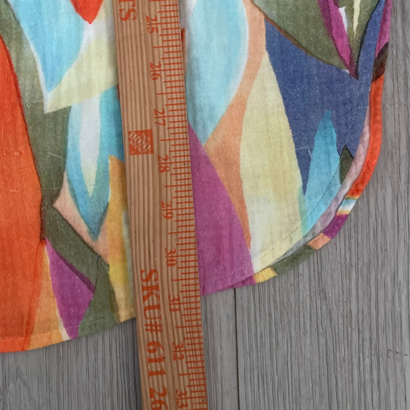 Soft Surroundings Peregrine Gauze Tunic Top Size Medium Fiery Stripe Watercolor - Picture 6 of 7